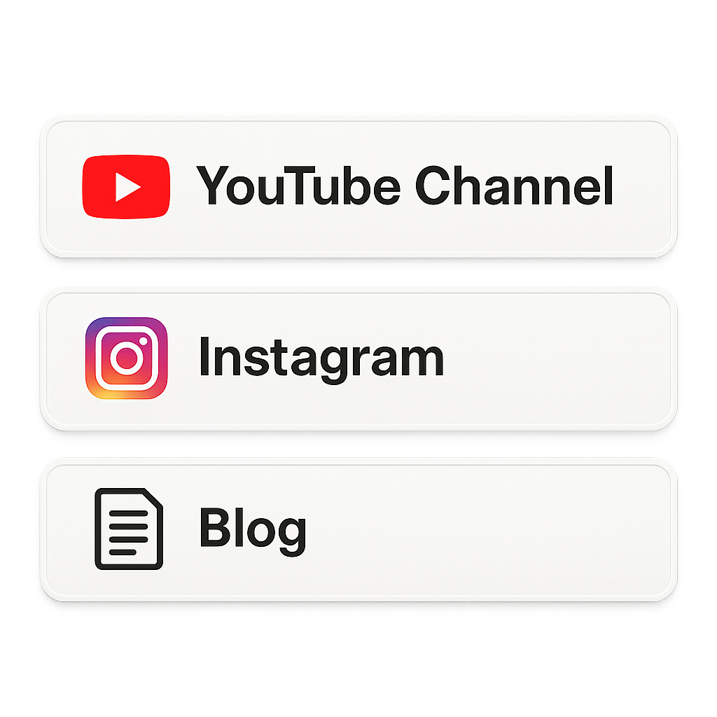Show YouTube channel instagram  blog options as clickable design-1